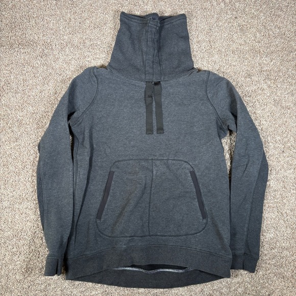Lululemon Tops - Lululemon Avenue Pullover Funnel Neck Hoodie Gray Heather Thumbholes